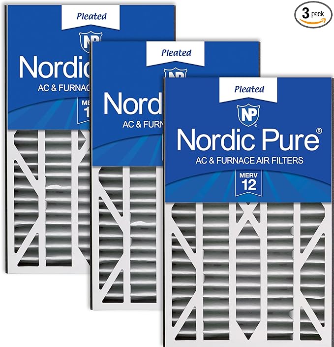 Nordic Pure 16x25x3 (Actual Size: 15 13/16 x 24 5/16 x 3) MERV 12 Trion Air Bear Cub Replacement 255112-101 Air Filters 3 Pack