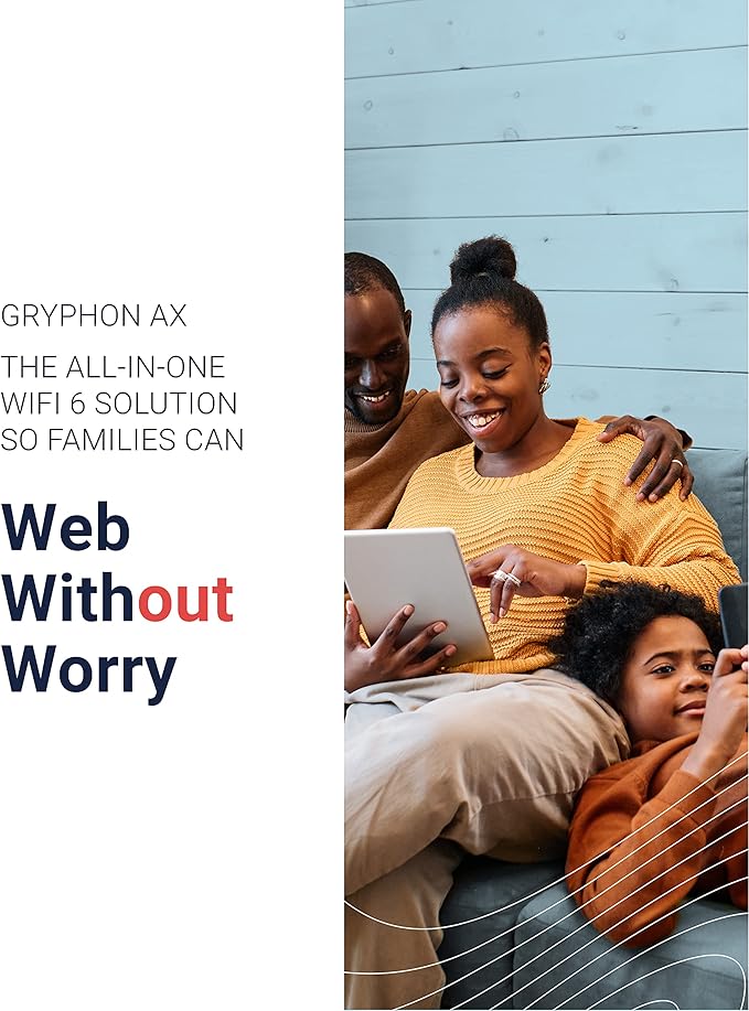 Gryphon AX – Ultra-Fast Mesh WiFi 6 Parental Control Router 2-Pack – Advanced Content Filters and Next-Gen Firewall - 4.3 Gbps Across 3,000 sq. ft. per Router for Multi-Device Households