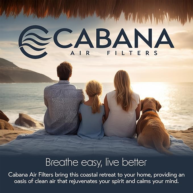Cabana Filters 6-Pack 20x30x1 MERV 13 AC Furnace Air Filter for Home and Office - Indoor HVAC System Filtration Replacement, Captures Unwanted Particles