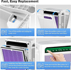 KNKA Air Purifier Replacement Filter for APH4000, HEPA & Activated Carbon Filters 2-Pack, Purple