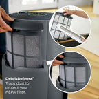 Shark Air Purifier for Home, NeverChange Max, 1,300 sq. ft. for Large Room, Kitchen, Home Office, HEPA-Exceeding Filter, Captures Pollutants, Pet Dander, Dust, Odor, Smoke, and More, HP301, Grey