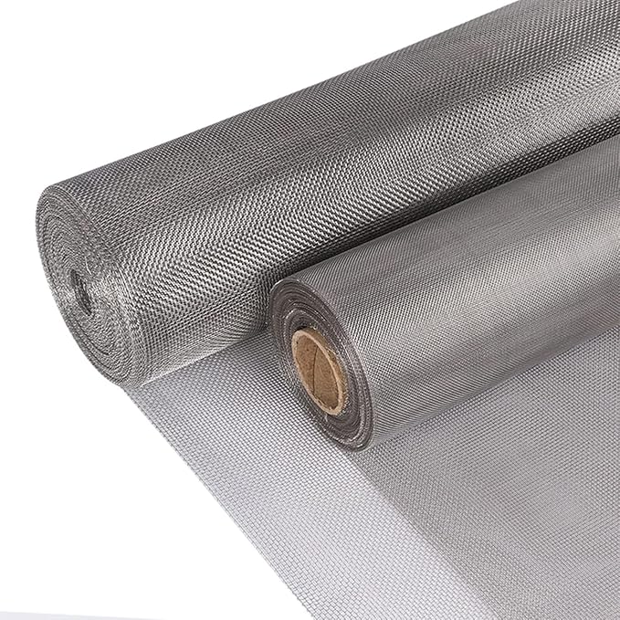Stainless Steel Woven Wire Mesh Roll 60/120 Mesh, 304 Fine Filter Screen Cloth for Air Vent, HVAC and Grease Filtration