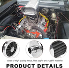 Air Intake Filter, 23MM High Flow Air Filter Cold Breather Turbo Vent Cleaner, Air Filter Vent Cleaner Compatible with Car and Motorcycle, Universal Car Accessories (Black)