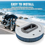 Motorcycle Air Filter 29462-99 1011-4208 High Flow Intake Cleaner Accessories for Harley 1999-2001 Electra Glide, Road King and Road Glide Models (Blue)