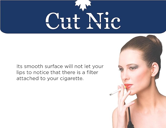 Cut-Nic 8 Hole Easy Draw Disposable Cigarette Filters - (1200 Filters) Including 4 Travel Cases