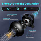 iPower 4 Inch 195 CFM Exhaust Inline Duct Vent Booster Blower with Variable Indoor Grow Tent Hydroponics Ventilation, Quiet, 4'' Fan with Speed Controller New, Black