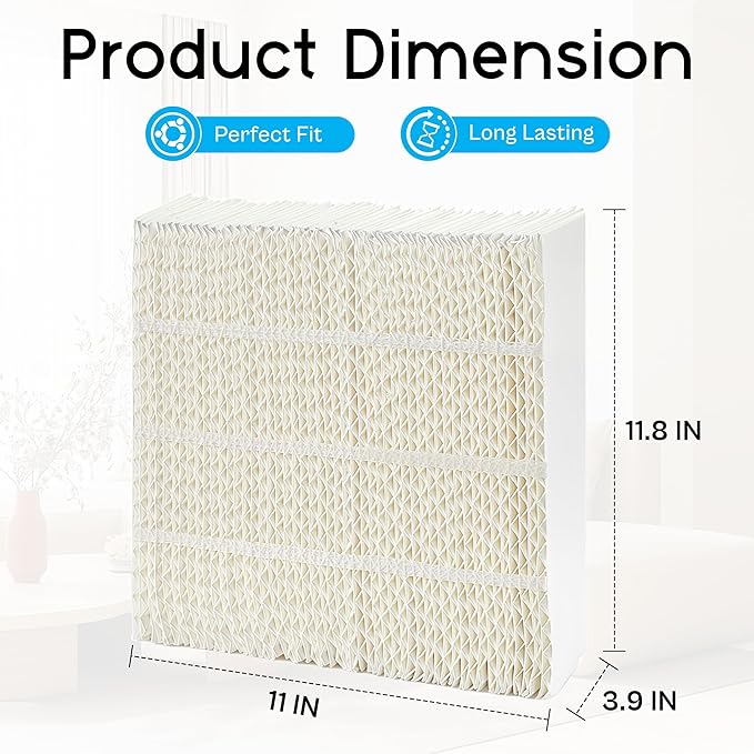 TOMOON 1043 Super Wick Humidifier Filter 2 Pack -Replacement for Essick Air Aircare 831000 EP9500 EP9700 EP9800 826000 821000 826800 and Bemis Spacesaver 800 8000 Evaporative Series air humidifier
