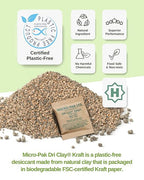 Micro-Pak Dri Clay Kraft, Highest Moisture Absorption Desiccant Packs, Silica Gel Packets Alternative, Food Safe Bentonite Clay, Desiccant Packs for Storage, Moisture Absorbers for Closet, 6gx50pcs