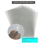 6PACK 304 Stainless Steel Metal Mesh Screen, 12"x8"(30x21cm) Vent Screen, 20Mesh 1mm Hole Fine Wire Mesh Sheet, Easy to Cut for Air Vent, Door, Window, Cage, Filter and DIY Project