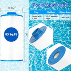 HANXER® Spa Fliter Cartridge Replaces for Sundance 6540-501, PSD85-2002, C-8380, Filbur FC-2810, Excel Filters XLS-840, Aladdin 18007, Baleen AK-70031, Magnum SU80, 85 sq.ft Filter Cartridge