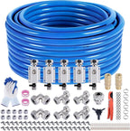 Shop Air Line Kit 3/4” 200FT Compressed Air Piping System HDPE-Aluminum-HDPE Air Tubing with 4-Way Aluminum Blocks Brass Valves Air Piping Fittings Kit Air Compressor Accessories for Garage