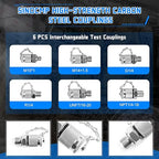 SINOCMP Hydraulic Pressure Test Kit with 3 Gauges 10/25/40 Mpa, 3 Long Hoses 6 Couplings Diagnosis Gauge Tester Set for Excavator Construction Engineering Machinery Equipment