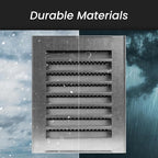 Repa Market 8" x 8" Inch (Inner Dimensions) Galvanized Steel Soffit Vent Cover - Louvered Square Gable Vent with Mesh Screen - Intake/Exhaust Ventilation Grill - HVAC Ducting Return Air Vent Cover