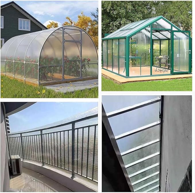 Glass Roof Pergola Polycarbonate Roofing Roll Polycarbonate Panels for Sunrooms, Open-Air Gardens, Greenhouses, Agricultural Use, Sheds(0.7x5m)