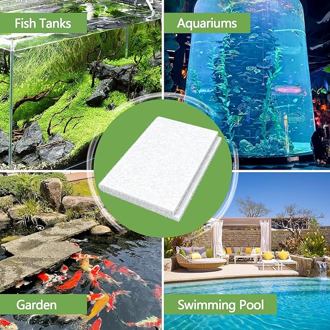 Classic Pond Filter Pad Media 18"x36"x1", 4.5 Ft² White Thicker Reusable Replacement Washable Pad,Fish Pond Filter Material for Koi Outdoor Ponds Aquarium