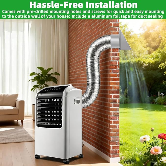 4 Inch Dryer Vent Cover Outside with Mesh with Cushioned Flap,304 Stainless Steel Wall Vent Exhaust Vent Cover,4" Outdoor Dryer Vent Cover Hood Exterior Wall Vent Cover Cap for Range Hood Vent AC Vent