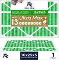 MervKing 16x25x5 Air Filter Actual Size: 15.88" x 24.88" x 4.38" MERV 13 MPR 1500-1900 | MADE IN USA | 1-Pack | Pleated HVAC AC Furnace Replacement