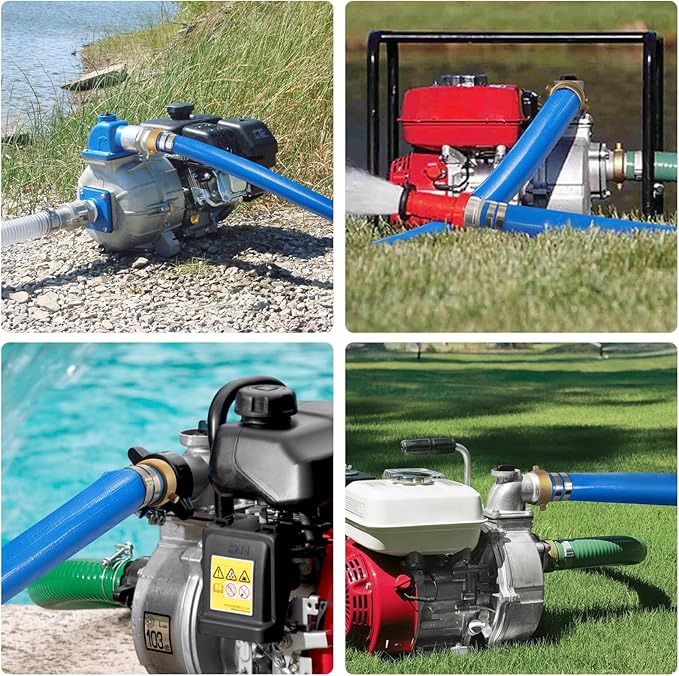 2" x 100 ft Backwash Hose for Swimming Pools, Heavy Duty PVC Lay Flat Water Discharge Hose,Durable Pool Drain Hose with Aluminum Pin Lug Fittings for Pump And Filters