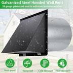 4 Inch Dryer Vent Cover Outside,4" Dryer Vent Cover Outdoor,Dryer Wall Vent Exhaust Vent Cover,Hooded Wall Vent with Screen & Damper,Exterior Dryer Vent Hood Cap for Duct,Exhaust Fan,Galvanized Steel