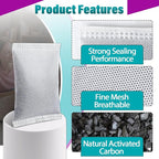 16 Pcs Activated Charcoal Odor Absorbing Filter Refills, Compatible with 8 Gallon & Larger Trash Cans, Long-Lasting Deodorizer Replacement for Kitchen/Bathroom Use