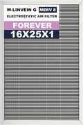 16x25x1 Reusable Air Filter, Electrostatic, Washable Lasts a Lifetime, Breathe Fresher Air in Home and Office HVAC AC Furnace Systems, Merv 8 (Actual Size: 15.5x24.65x0.82 Inch)