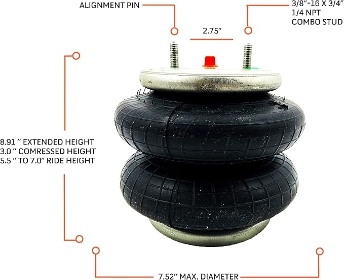 TORQUE 2 pcs of 6873 Air Bag Replacement for 6873 Firestone Ride Rite Air Bags and Torque Airbag Suspension Kits (Replaces Firestone 6873 Replacement Air Bag Airbag Air Spring) (2 x TR6873)
