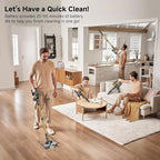 Cordless Vacuum Cleaner, 8 in 1 40Kpa 55Mins,Lightweight Vacuum Cleaners for Home, Stick Vacuum with Anti-Tangle Brush,Wall Mount, Rechargeable Cordless Vacuum for Floor/Sofa/Pet Hair,Gold