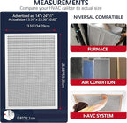 14x24x1 Lifetime Electrostatic Air Filter, MERV 8 Washable Aluminum AC/HVAC Furnace Filter, Reusable Permanent Air Filter, Easy to Clean, Healthier Home/Office (Actual Size:13.50x23.38x0.82)