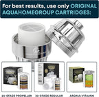 AquaHomeGroup Luxury Filtered Shower Head Set 20+3 Stage Shower Filter for Hard Water Removes Chlorine and Harmful Substances - Showerhead Filter High Output