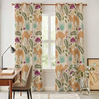 2 Panel Kitchen Cafe Curtains, Desert Camels Sunlight Filtering Nature Air Through, Home Decor Window Covering Tier Curtains for Living Room 104W x 90L inch Vintage Sand Animals Aloe Vera Leaves Beige