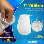 Aquatic Experts 7 Inch Filter Sock - 100 Micron Felt Filter Sock, Filter Socks for Saltwater Aquarium, Fish Tank Sump Filter Sock, Freshwater Aquarium Socks, Reef Filter Sock, (7"x12", 8 Pack)