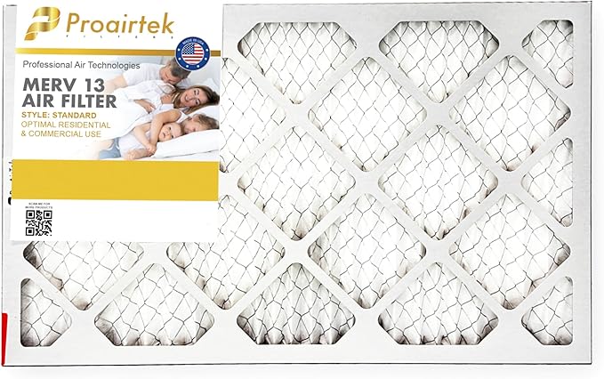 Proairtek AF16251M13SWH Model 16x25x1 Air Filter, MERV 13; Ideal for Anyone Wanting Clean, Crisp Air in Their Home
