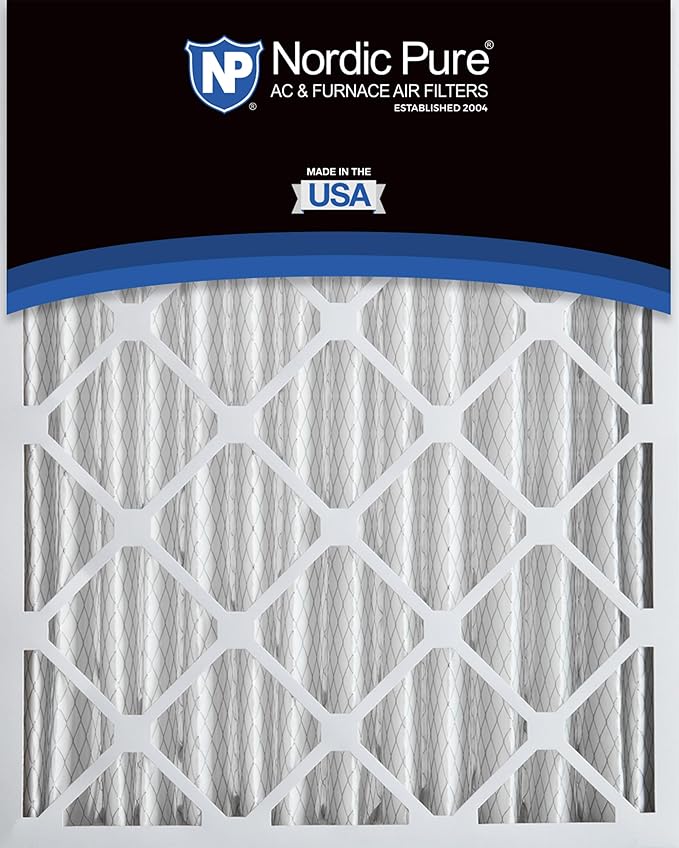 Nordic Pure 20x20x4 (Actual Size: 19 1/2 x 19 1/2 x 3 5/8) Pleated MERV 10 Air Filter 1 Pack