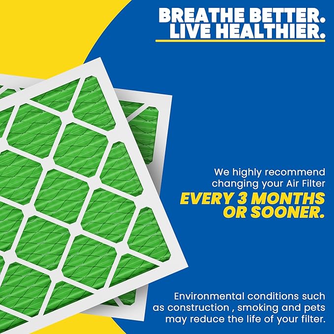 Maycold 24x30x1 MERV 13 Furnace Air Filter (2-Pack), High-Performance HVAC AC Filters for Home Use, Actual Size: 23.7" x 29.7" x 0.75", Individually Wrapped in Plastic
