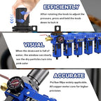 3/8'' NPT 5 Stage Air Drying System,5 &0.5 &0.01 Micron Filter Cartridge,Double Desiccant Dryers & Air Regulator,Metal Bowl, Semi-Auto Drain,Industrial Grade-Blue