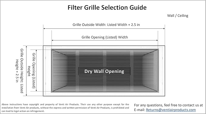Venti Air 10" X 10" Steel Return Air Filter Grille - Removable Face/Door for 1 inch Filters - HVAC Duct Cover Grill (2-3 Business Day Delivery) [Outer Dimension: 12.5"W X 12.5" H]