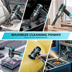 Handheld Car Vacuum with 15000PA Power, 4 in 1 Powerful Cordless Vacuum Cleaner & Air Duster with 2000mAh Battery, Rechargeable Portable Mini Hand Held Vacuum for Car, Home,Office,Pet Hair（Blue）