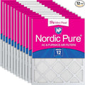 Nordic Pure 15x20x1 (Actual Size: 14 1/2 x 19 1/2 x 3/4) Tru Mini Pleat MERV 12 AC Furnace Air Filters – 2.5X More Media for Longer-Lasting, High-Efficiency Filtration - 12 Pack