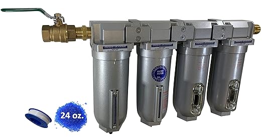 THB 4 Stage High Flow Industrial Ultra Clean Compressed Air Filter Dryer Combination (3/4" NPT, 11oz, AUTO Drain)