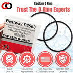 Captain O-Ring - Replacement P6563 O-Ring for Bestway Flowclear 1000/1200/1500 Sand Filter Strainer Lid (2 Pack, P6563ASS16)