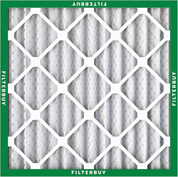 Filterbuy 18x18x2 Air Filter MERV 8 Essential Dust & Allergy Defense (5-Pack), Electrostatic Pleated HVAC AC Furnace Filters Replacement, Made in USA (Actual Size: 17.75 x 17.75 x 1.75)