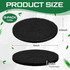 Pangda 8 Pack Oval-Shaped Charcoal Filters for Compost Bucket Countertop Bin Pails in Indoor, Activated Charcoal Filter Dimensions Approx 6-1/2 x 5 Inches 3/8 Inch Thick