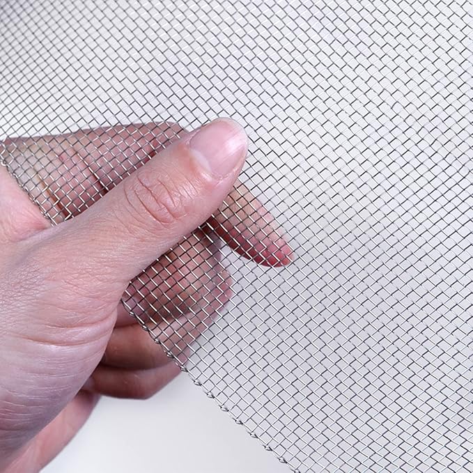 Stainless Steel Woven Wire Mesh Stainless Steel Woven Wire Mesh 14 Mesh Rodent Control Cage Net Garden Insect Screen Corrosion-Resistant Filter - 1.54mm Hole