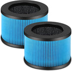 2 Pack MK01 MK06 Air Filter Replacement Compatible with Aroeve MK01 MK06, ToLife TZ-K1 and Kloudi DH-JH01 Filter, Standard Version, Blue
