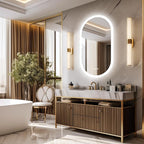 LUVODI Lighted LED Bathroom Mirror: 32x20IN Oval Wall Mounted Vanity Mirror with Bright Back Lit - Illuminated Dimmable 3 Colors Makeup Mirrors with Smart Memory Form Anti-Fog Vertical or Horizontal