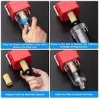 TAILONZ PNEUMATIC 1/4 inch NPT 150 PSI Air Line Filter with 5 Micron Filter Element, Polyethylene Bowl (Manual Drainage）