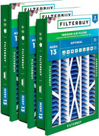 Filterbuy 20x30x5 Air Filter MERV 13 Optimal Smoke & Allergy Defense (3-Pack), Electrostatic Pleated HVAC AC Furnace Filters Replacement for Honeywell Return Grille (Actual Size: 18.38 x 28.63 x 3.69)