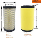 793569 Air filter for Briggs & Stratton 793685 John Deere GY21055 MIU11511 MIU11513 fit LA125 D110 D120 E110 Craftsman YT3000 Husqvarna YTH24V48 Mower Tractor, with Pre Filter Foam & Fuel Filter Kit