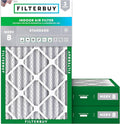 Filterbuy 16x30x4 Air Filter MERV 8 Essential Dust & Allergy Defense (3-Pack), Electrostatic Pleated HVAC AC Furnace Filters Replacement, Made in USA (Actual Size: 15.50 x 29.50 x 3.63)