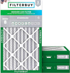Filterbuy 16x30x4 Air Filter MERV 8 Essential Dust & Allergy Defense (3-Pack), Electrostatic Pleated HVAC AC Furnace Filters Replacement, Made in USA (Actual Size: 15.50 x 29.50 x 3.63)